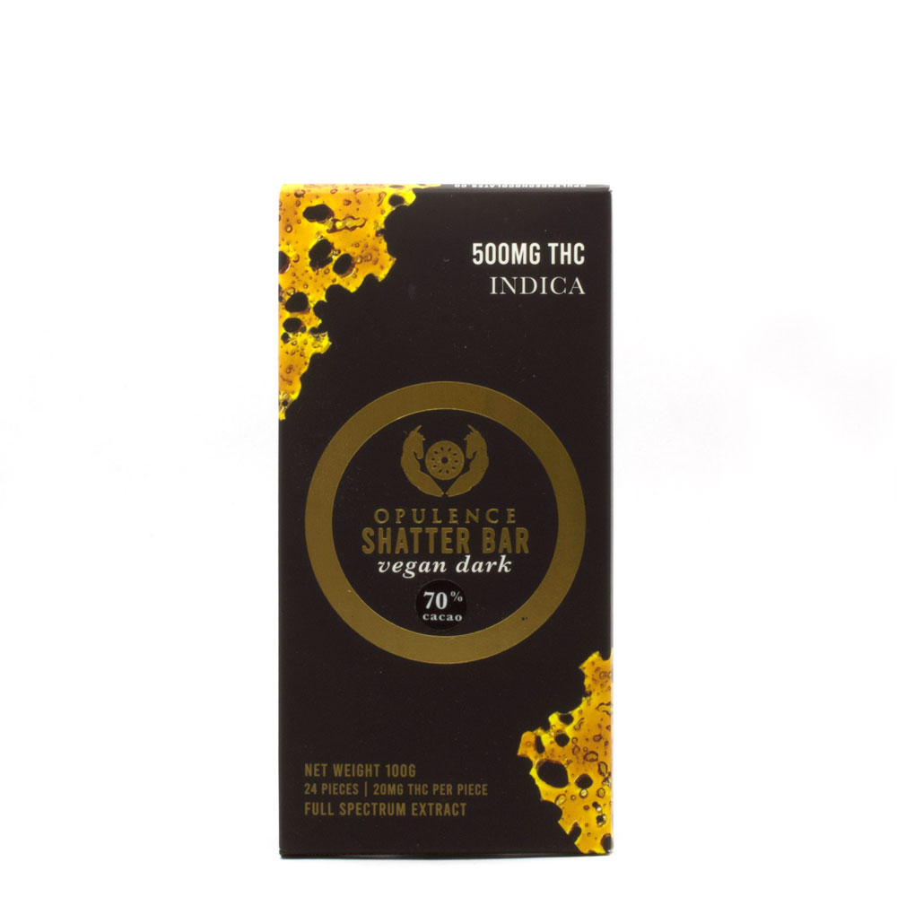 500mg Opulence SHATTER Bars - VEGAN DARK - Indica or Sativa